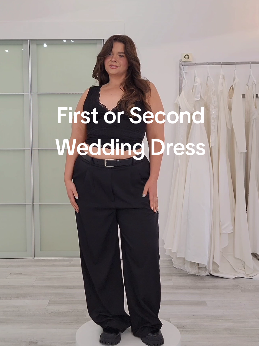 Battle of the strapless ballgown wedding dresses! ✨️ First or Second? Which clean and full wedding  dress do you like best?  Both size inclusive bridal gowns shown are available for you to try-on at our downtown Salt Lake City bridal showroom.  ... ... Utah bridal shop - curve bridal - clean Wedding dresses - 2027 wedding - 2026 bride #couturebride #utahbridalshop #plussizebridal #2027wedding #utahbridals 