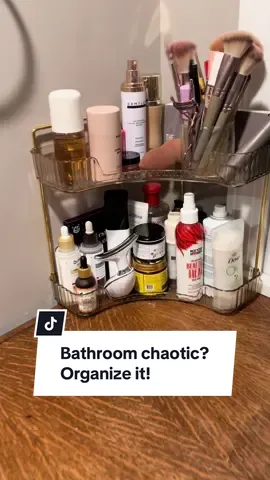 This organizer is so classy and really makes a world of a difference in my bathroom! #bathroomorganization #skincareorganizer #vanityorganization #bathroomdecor #tiktokshopcreatorpicks 