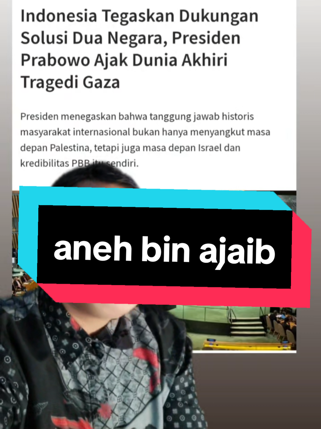 sebuah parody real dari kaum2 ahli sorga yg aneh bin ajaib😚😚😚di sosmed koar2 mau palestina merdeka, pas presiden sendiri menyuarakan di pbb sana, malah gak di support wkwkw..herannnnnnn 1000x heran btw ini cuman parody ya min, jgn di anggap serius.. pokoknya kami akan tetap dukung pak Prabowo😘😘😘😘 @partaigerindra  #prabowosubianto #pbb #palestina #fyp 