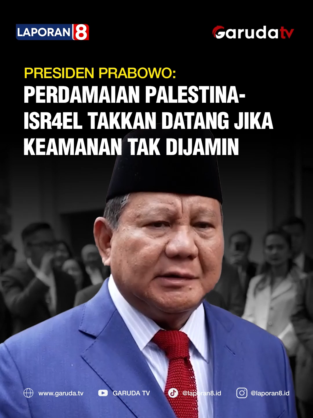 𝐏𝐫𝐞𝐬𝐢𝐝𝐞𝐧 𝐏𝐫𝐚𝐛𝐨𝐰𝐨: 𝐏𝐞𝐫𝐝𝐚𝐦𝐚𝐢𝐚𝐧 𝐏𝐚𝐥𝐞𝐬𝐭𝐢𝐧𝐚-𝐈𝐬𝐫𝟒𝐞𝐥 𝐓𝐚𝐤𝐤𝐚𝐧 𝐃𝐚𝐭𝐚𝐧𝐠 𝐣𝐢𝐤𝐚 𝐊𝐞𝐚𝐦𝐚𝐧𝐚𝐧 𝐓𝐚𝐤 𝐃𝐢𝐣𝐚𝐦𝐢𝐧 Presiden Prabowo Subianto menegaskan bahwa perdamaian Palestina–Israel hanya bisa tercapai jika semua pihak saling menghormati dan menjamin keamanan satu sama lain. Dalam pidatonya di Sidang Umum PBB, Presiden Prabowo menyampaikan keprihatinan Indonesia terhadap penderitaan rakyat Gaza dan mendorong penyelesaian konflik secara adil. Presiden Prabowo juga menyebut bahwa sikap Indonesia diapresiasi banyak negara karena dianggap realistis dan seimbang. Ia menyambut kesempatan berbicara di forum dunia tersebut sebagai bentuk penghormatan bagi Indonesia. Video | Editor : Istimewa | Asas Naskah | Admin : Awan | Raihana 🌐 Saksikan Garuda TV di Free to Air atau Streaming melalui: www.garuda.tv | YouTube Garuda TV | Aplikasi Vidio | Wewatch | IndiHome CH111 | Transvision CH824 | FirstMedia CH45 #GarudaTV #Laporan #PresidenPrabowo #IndonesiaDiPBB #DiplomasiIndonesia #PerdamaianDunia #PalestinaIsrael #Pbb