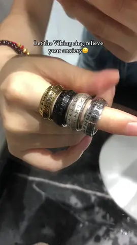 Let the Viking ring relieve your anxiety😐#tiktokshopfalldealsforyou #couple #vikingring #rotatablering #tiktokshoprestock 