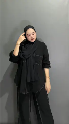 stelan simpel dan elegan 🖤 #fyp #outfitinspiration #ootdfashion #ootdsimple 