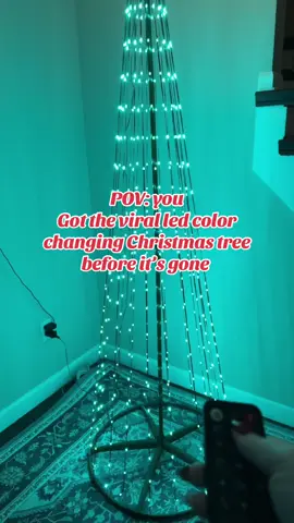 This is the coolest Christmas tree ever you can have so many different color changing and also syncs to music as well. Grab it up because these are selling out way before Christmas @HOODINK #christmas #christmasdecor #christmastree #tiktokshop #christmasdecorations 