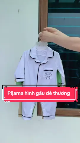 Bộ pijama liền quần hình gấu dễ thương cho bé mặc thu  #bodydaitaychobe #muataitiktokshop🛍 #viral #tiktokdina #bodythudong 