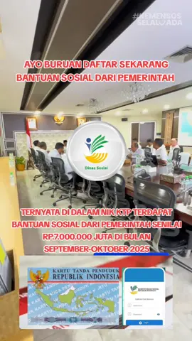 AYO BURUAN DAFTAR SEKARANG BANTUAN SOSIAL DARI PEMERINTAH SENILAI RP.7.000.000 JUTA #bansos #infobansos2025 #ktp #masukberanda #fyp 