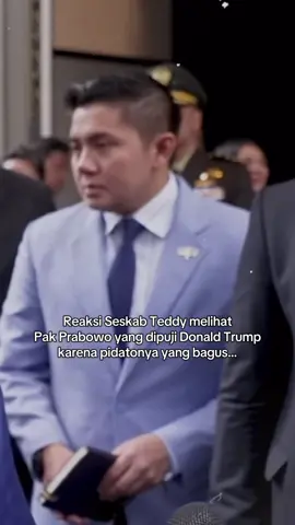 Diem-diem Seskab Teddy menyimpan rasa bangga karena menulis text pidato Pak Prabowo yang dipuji oleh Presiden Trump 🤩🤩 #seskabteddyindrawijaya #teddyindrawijaya #pbb #tiw #prabowo 