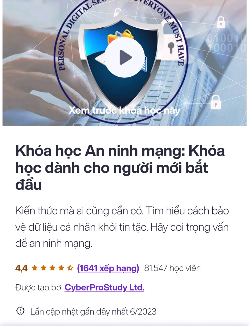 🚨 Bạn có biết? Mối đe dọa lớn nhất trong An ninh mạng… chính là CON NGƯỜI 😱 👉 80% lỗ hổng đến từ thói quen bất cẩn của chúng ta. 📲 Học ngay cách bảo vệ dữ liệu cá nhân, tránh xa tin tặc! 🔒 Khóa học An ninh mạng cho người mới bắt đầu – kiến thức ai cũng cần! ✨ Đừng để bị hack vì những thói quen nhỏ nhặt. 👉 Tham gia ngay để an toàn hơn mỗi ngày! #AnNinhMang #CyberSecurity #HocOnline #DataSecurity 