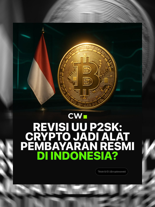 Muncul Wacana Jadikan Kripto Alat Pembayaran Resmi Dalam Revisi UU P2SK.  Rancangan perubahan Undang-Undang tentang Pengembangan dan Penguatan Sektor Keuangan (UU P2SK) kembali menuai sorotan dari kalangan industri kripto.  Salah satu usulan yang mencuri perhatian adalah wacana menjadikan mata uang kripto sebagai alat pembayaran yang sah di Indonesia.  Dalam Rapat Dengar Pendapat Umum (RDPU) Panja Revisi UU P2SK, Asosiasi Blockchain dan Pedagang Aset Kripto Indonesia (Aspakrindo-ABI) bersama sejumlah pelaku industri mengajukan pandangan agar regulasi kripto tidak hanya membatasi penggunaannya pada perdagangan aset digital, melainkan juga membuka ruang hukum bagi pemanfaatannya dalam transaksi sehari-hari.  Mereka merujuk pada perkembangan di Amerika Serikat yang telah melegalkan penggunaan stablecoin tertentu untuk transaksi harian, dan berharap Indonesia dapat mengadopsi langkah serupa dalam regulasi barunya.  “Jadi produknya itu memang masih sangat terbatas di Indonesia, inovasi juga masih sangat terbatas.  Itu juga yang menciptakan kalau orang itu mungkin memakai exchange di luar sudah bisa langsung semuanya, bisa buat bayar juga dan lain-lain.  Mungkin itu kenapa ketinggalannya cukup banyak,” ungkap Yudhono Rawis, Wakil Ketua Umum Aspakrindo-ABI Meski demikian, usulan ini mendapat beragam tanggapan.  Sejumlah anggota DPR dan pakar keuangan menilai wacana tersebut masih menghadapi tantangan besar.  Volatilitas harga aset kripto dinilai menjadi penghalang utama, sehingga penggunaan kripto sebagai alat pembayaran hanya mungkin jika stabilitas nilainya terjamin, misalnya melalui instrumen stablecoin.  Pemerintah sendiri hingga kini belum menyatakan dukungan resmi atas usulan tersebut.  Wacana ini baru sebatas masukan dari kalangan industri dalam proses revisi undang-undang.  Ada kemungkinan jika pun diakomodasi, regulasi akan lebih condong pada penerapan stablecoin yang terikat pada nilai rupiah atau aset tertentu, bukan kripto volatil seperti Bitcoin. #cryptowave #crypto #uu #indonesia🇮🇩 