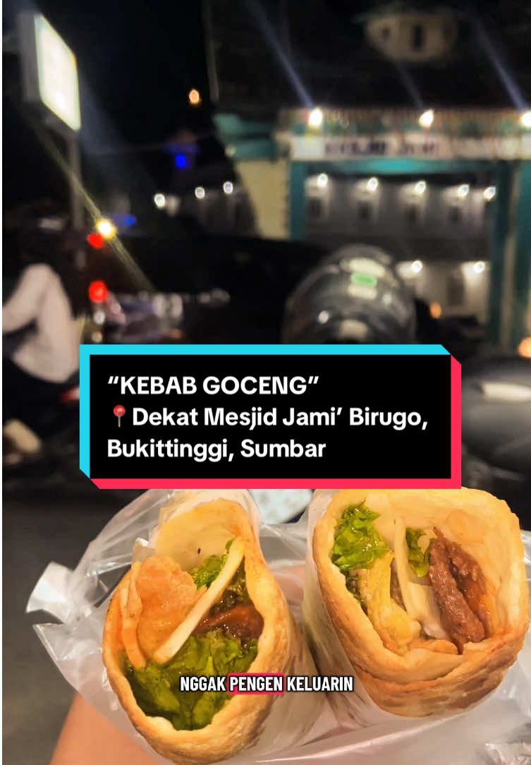 Yang cari makanan mulai dari gocengan ayok, boleh ni rekomendasi buat kamu beb  📍 dibawah mesjid jami’ birugo bukittinggi (Dekat SMA 2 Bukittinggi) #rekomendasijajananbukittinggi #kebabgoceng #rekomendasimakananbukittinggi #curros #bukittinggi 