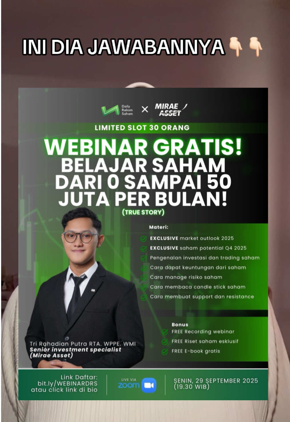 daripada pusing mending ikut webiner 🤗😻🥰 #infosaham #belajarsaham #fyp #kontensaham #belajarsahampemula #saham 