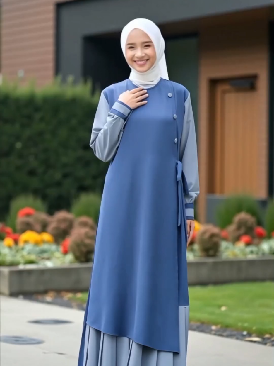 Safiya Dress Gamis Wanita Muslim Polos Kekinian Anti Uv #dress #gamis #onesetmuslimah #kondangan #bajulebaran 