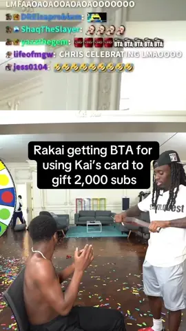 Rakai getting BTA for  using Kai’s card to  gift 2,000 subs #Twitch #kaicenatclips #StreamHighlights #Mafiathon #FunnyMoments 