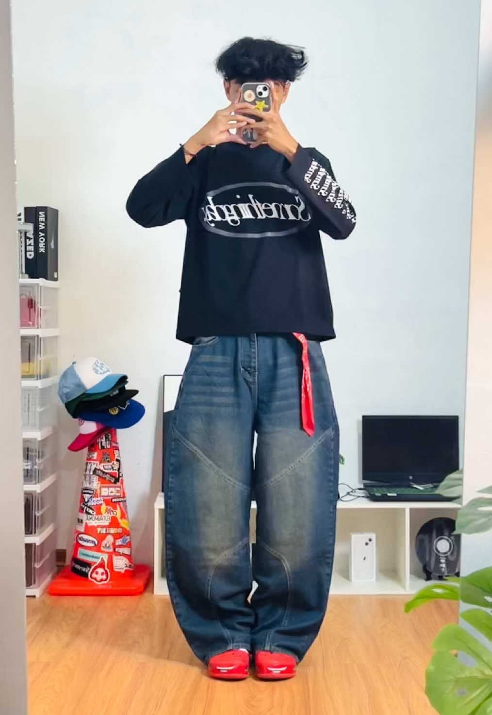 baggy jeans pecah pola dana pelajar #baggypecahpola #baggyjeans #celanagombrong 