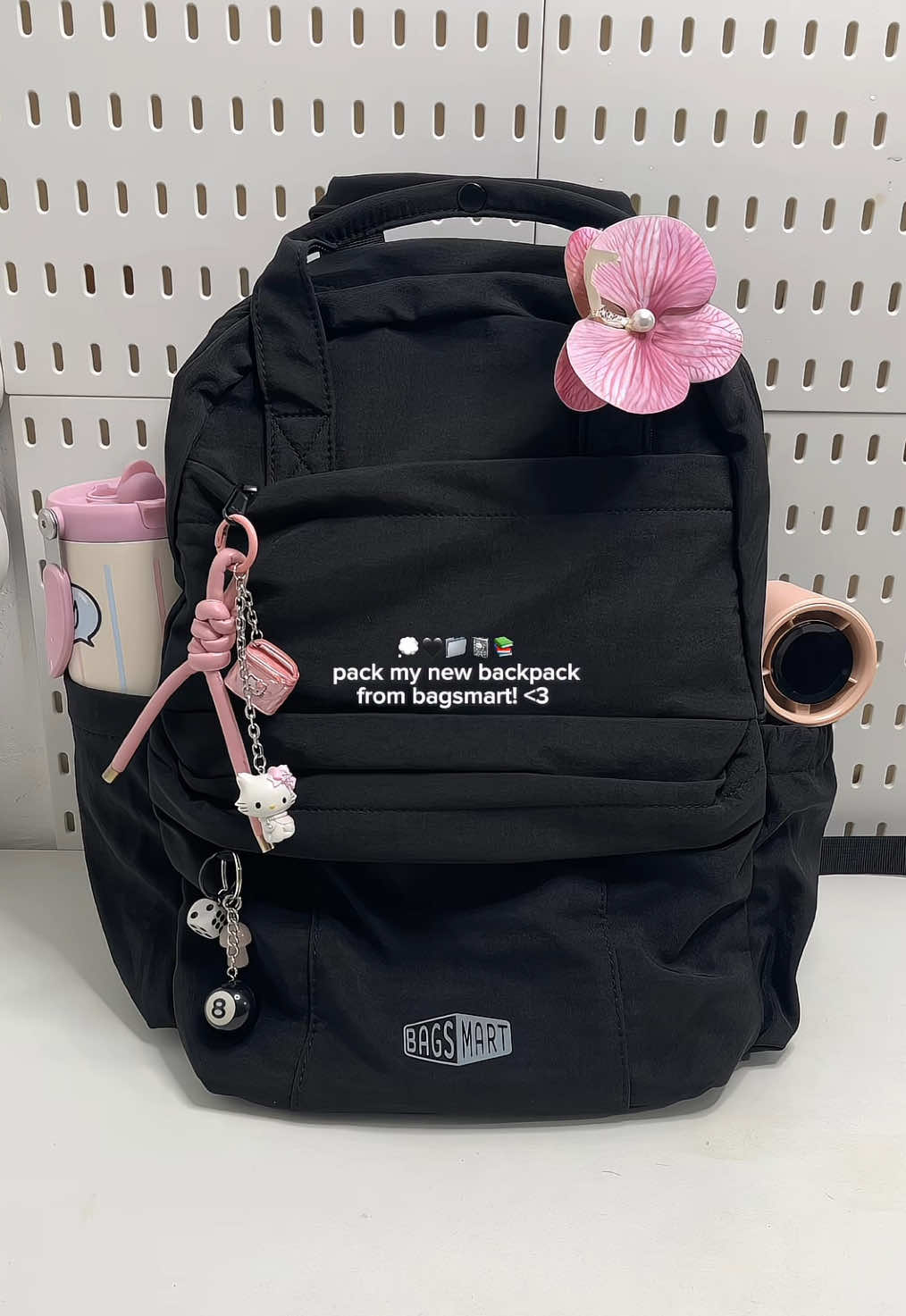 my new spacious + waterproof backpack from bagsmart 🖤💫  #bagsmart #bagsmartbackpack #largecapacitybackpack #schoolbackpack #fyp 