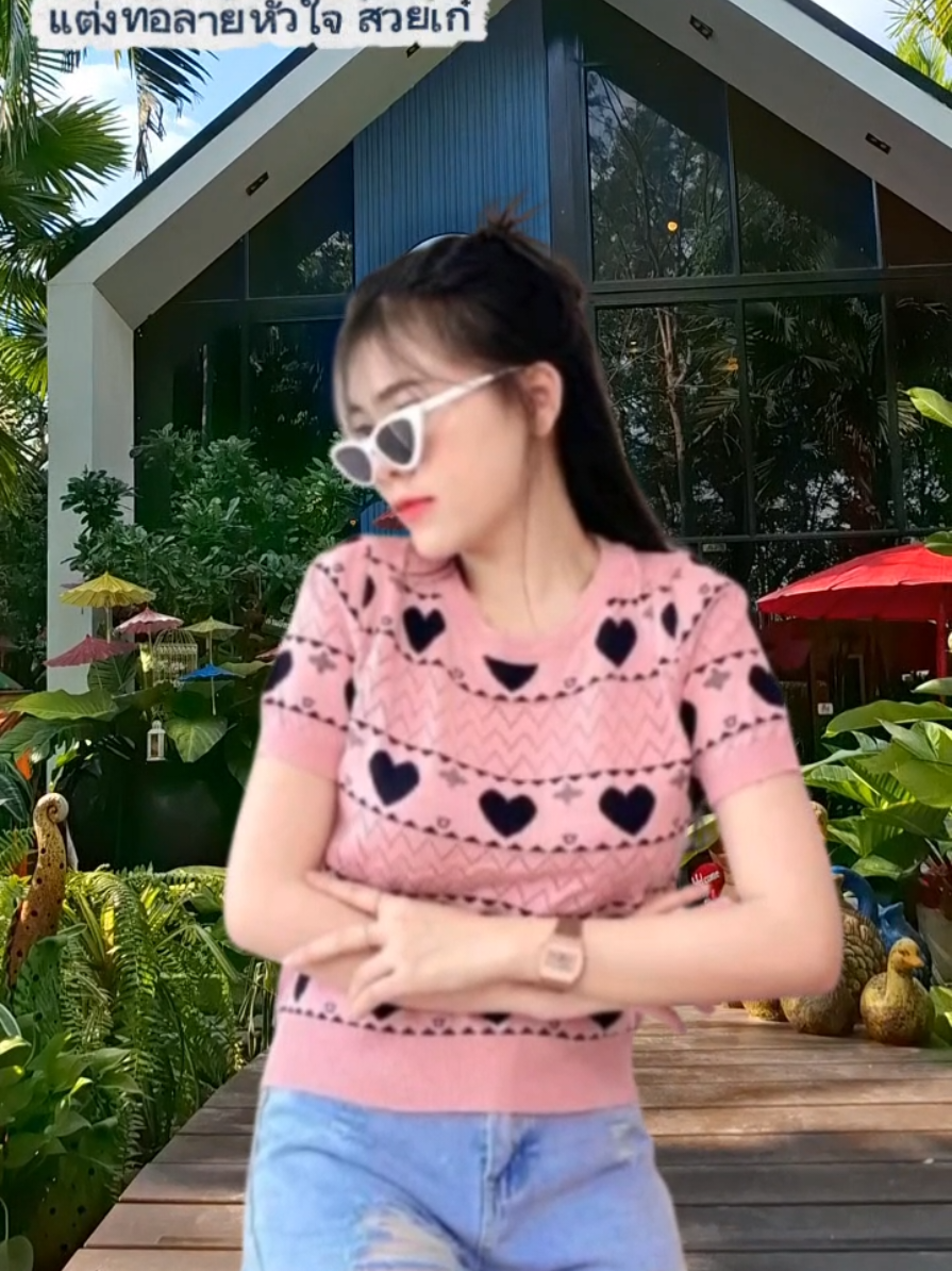 #เทรนวันนี้ #เสื้อครอปคอกลมแขนสั้น #ครอปเสื้อยืดทอลายผ้าไหมพรม #เสื้อครอป #ฟีดดดシ 