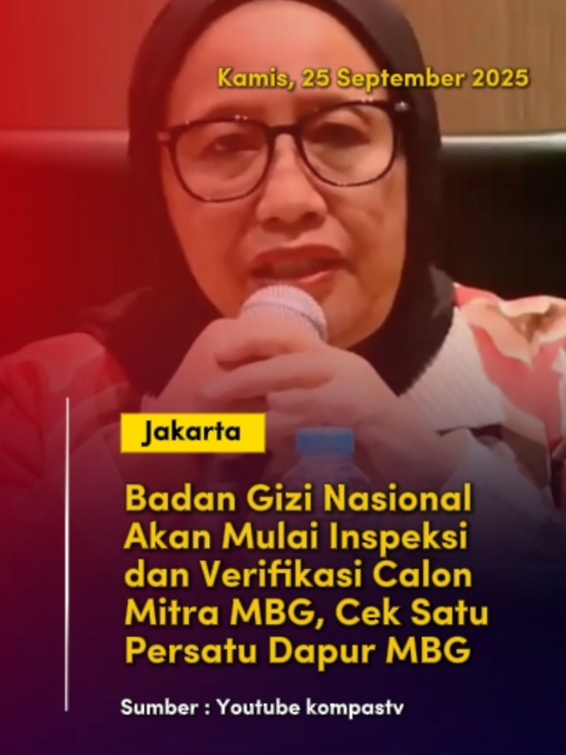 Badan Gizi Nasional Akan Mulai Inspeksi dan Verifikasi Calon Mitra MBG, Cek Satu Persatu Dapur MBG Melihat kondisi MBG yang akhir akhir ini mulai beresiko untuk para peserta didik di tingkat PAUD sampai SMA/SMK. Badan Gizi Nasional lakukan pengecekan dapur MBG dengan langkah awal pemberian surat kepada dapur MBG termasuk di Bandung Barat. Pemberian surat ini dengan maksud untuk menutup dapur, dengan kurun waktu yang belum dapat dipastikan.  Nanik S Deyang sebagai Wakil Kepala BGN, menegaskan bahwa proses verifikasi calon mitra MBG akan diperketat berdasarkan juknis.  Melansir dari kompastv, BGN memastikan seluruh tahapan verifikasi mitra MBG agar tidak ada Satuan Pelayanan Pemenuhan Gizi (SPPG) fiktif. Namun tak hanya melakukan verifikasi, BGN juga langaung membentuk tim inspeksi yang bertugas mengecek satu per satu dapur MBG. #MBG #BGN #prabowo #makanbergizigratis #SPPG 