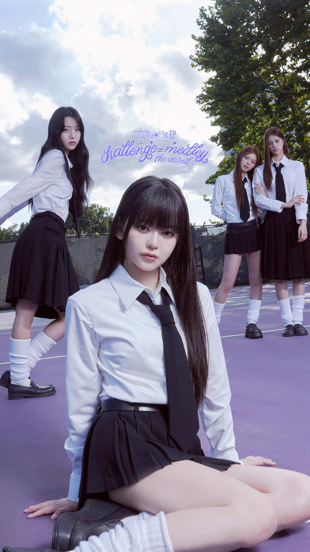 cosmosy 'the a(e)nd' TITLE challenge=medley💜 Calling all challengers 1. Princess=Kiss 2. BabyDon'tCry=BreakingTheLove 3. HIGH=LOVE 4. zigy=zigy 5. Lucky=One 君の一日をcosmosy豆言メドレー 🌼 #himesha #de_hana #kamión #amei #cosmosy #コスモシー＃人 #the_aend #디앤드