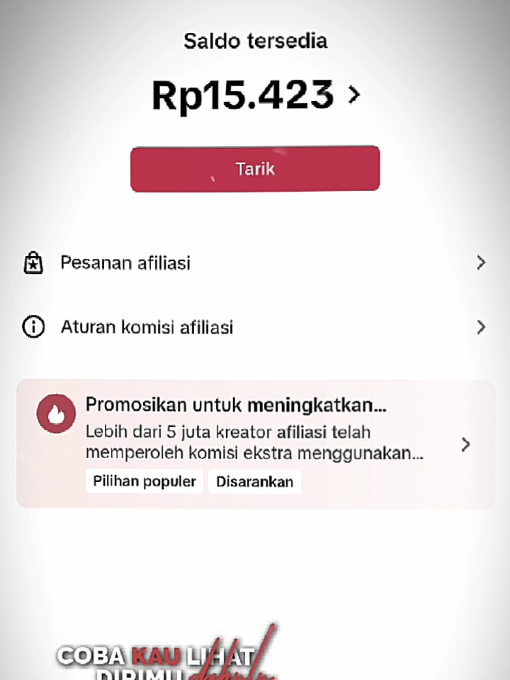 siapa yang fitur affiliate nya jarang ada yang beli☝️, gimana caranya biar ada yang beli weh😭 #tiktokaffiliate #affiliatemarketing #affiliatepemula #fyp 