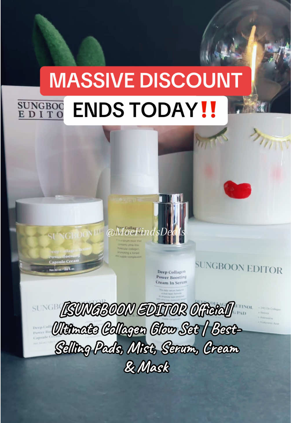 [SUNGBOON EDITOR Official] Ultimate Collagen Glow Set | Best-Selling Pads, Mist, Serum, Cream & Mask Trending products flash sale discount women's products women 30+ women 40+ #koreanskincare  #tiktokshoprestock #antiaging #viralontiktokshop #TikTokShopCreatorPicks @SUNGBOON EDITOR  Final price may vary depending on each customers available coupons. Promotion may have ended by the time you see this.