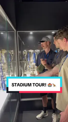 The Aussies from @Carlton Blues visiting the home of the Blues on a stadium tour! 🔵🤝 #ChelseaFC #CFC 