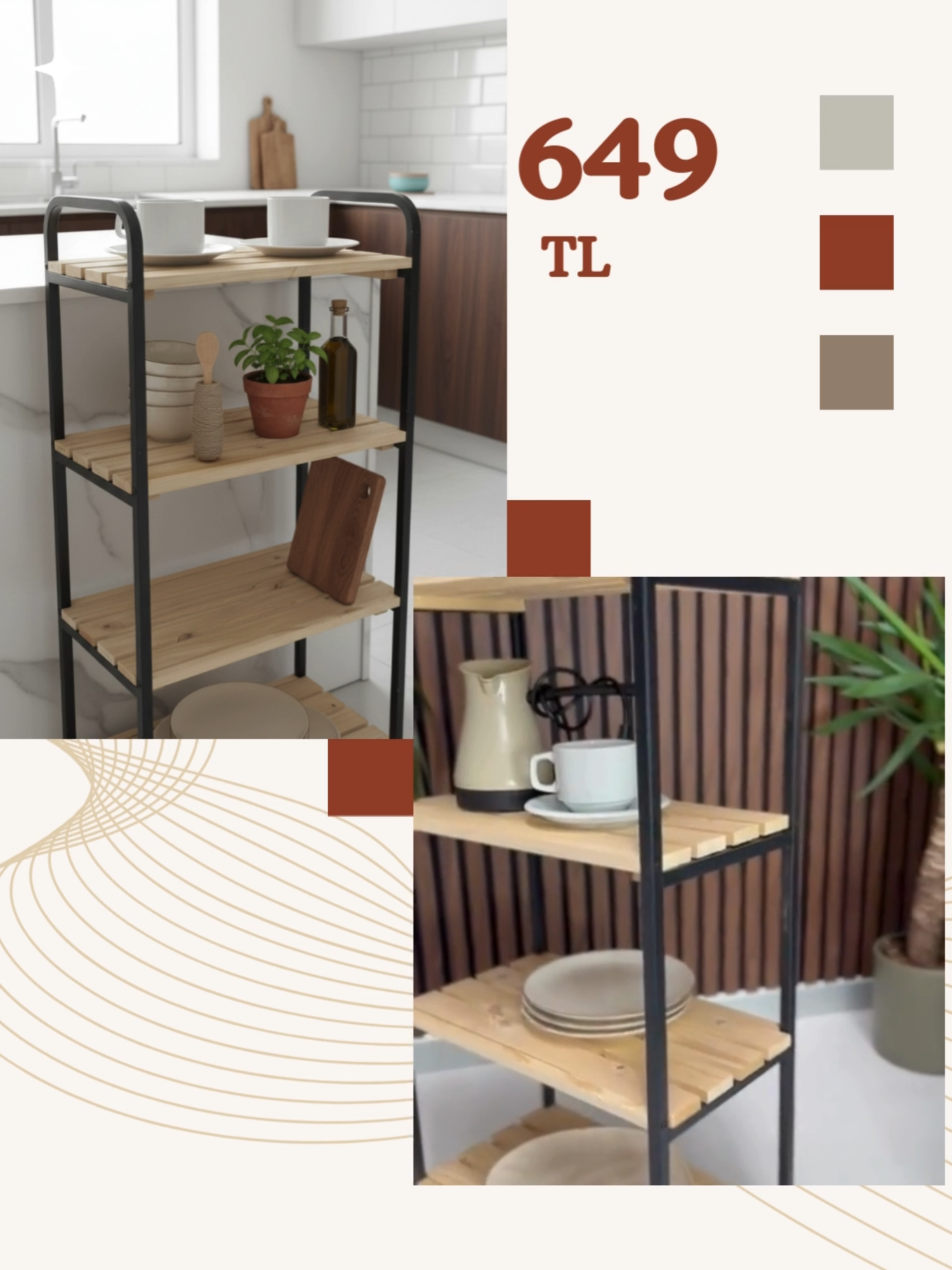 ✅ Fırsat Kaçmaz! Normal fiyatı 999 TL iken sadece 649 TL’ye 4 katlı metal + ahşap düzenleyici! 🏠 Mutfak, banyo, salon fark etmez — her köşede düzen + şıklık bir arada! 📦 Türkiye’nin her yerine kargo (500 TL üzeri siparişte ücretsiz kargo) 🕒 Stoklarla sınırlı — kaçırma, sen de evini düzenle! Şimdi www.dekorpaleti.com'da #fırsatürünleri #indirimvakti #keşfetbeniöneçıkart #trendürünler #tiktoköneriyor #keşfetedüş