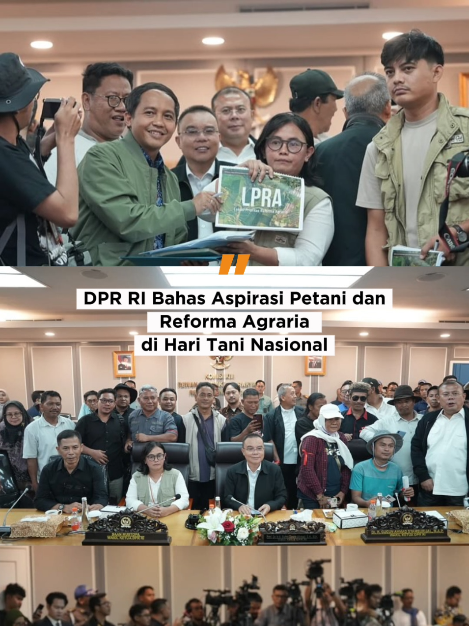 DPR RI bahas aspirasi Petani dan Reforma Agraria di Hari Tani Nasional  #fyp #dprri #foryou #aksinyatadasco #indonesia🇮🇩 