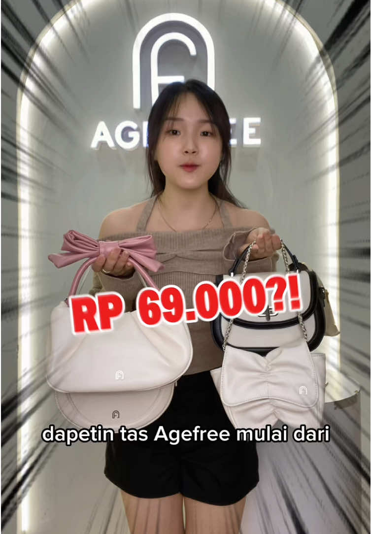 ‼️Jangan smpai ketinggal deals ini‼️ Cuman di September ini kalian bisa dapatin tas Agefree mulai dari harga Rp 69.000!! 🤩🛒 #fyp #agefree #taswanita #promoguncang1010 #wibgajian 