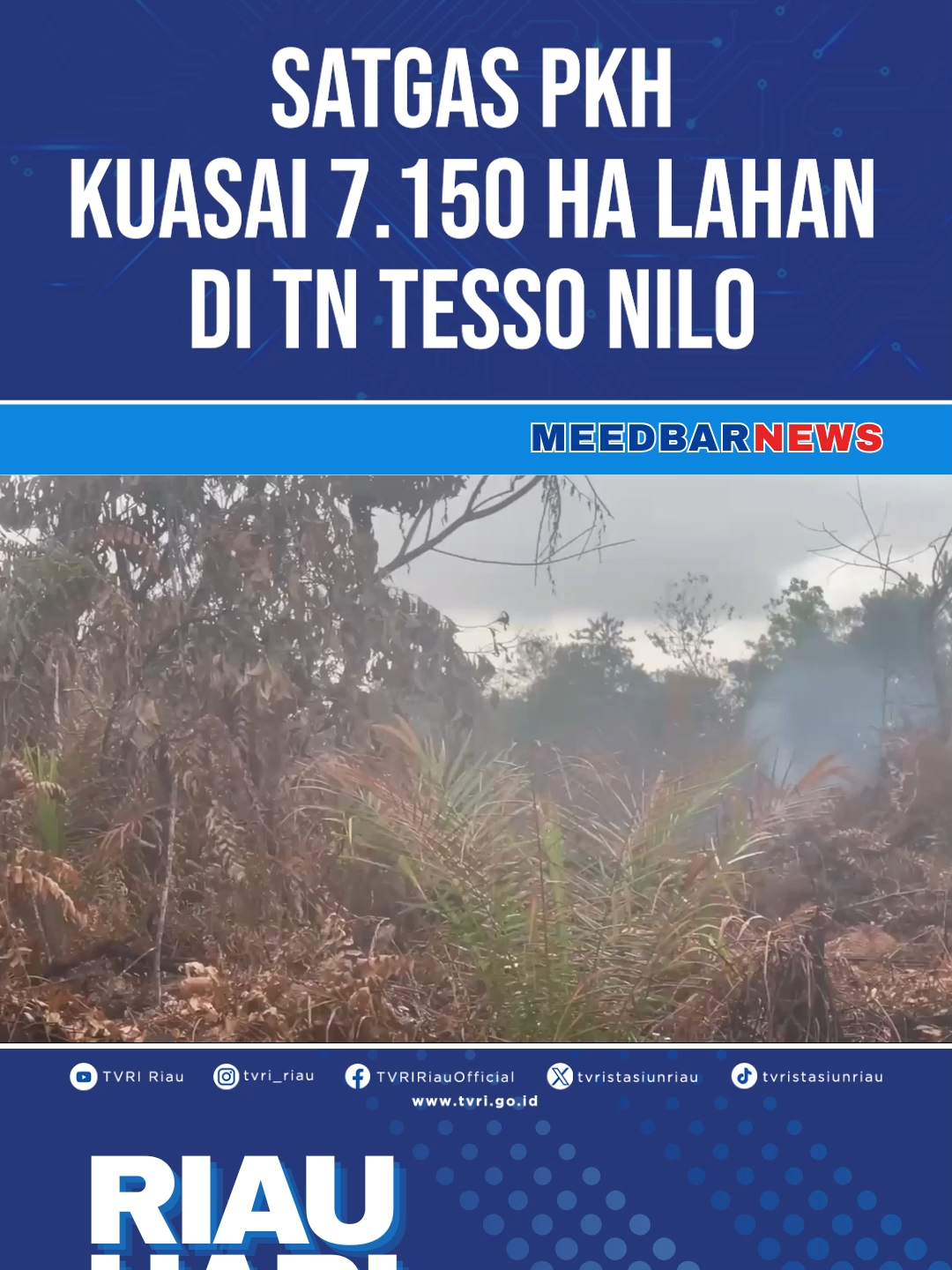 SATGAS PKH KUASAI 7.150 HA LAHAN DI TN TESSO NILO Saksikan Riau Hari Ini, program berita terpercaya yang menyajikan informasi akurat dan aktual seputar Riau. Tayang setiap hari pukul 15.00, hanya di TVRI Riau #tvririau #meedbarnews #riauhariini #fyp #foryourpage #kembaliketvri #rumahbulutangkis