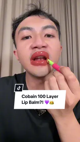 Kita cobain 100 layer lip balm! Ledes gak ya bibir baginda?! 💜😭👑✨ #promomakangajian #kerajaanglowing #belilokal #lipbalmscora #tintedlipbalmscora 