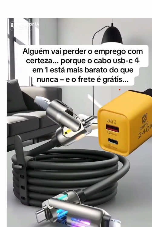 Desconto único 🔌 aproveite já #cabousbc #carregador #cabo4em1 #promoção #fretegratis