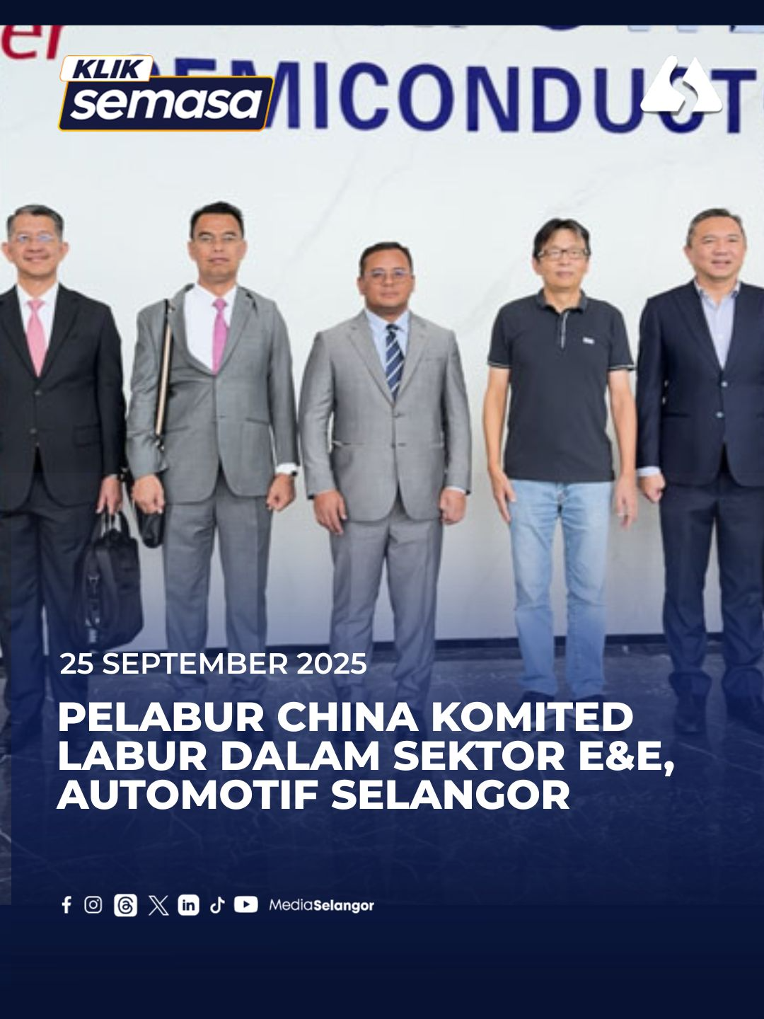 Invest Selangor Berhad (Invest Selangor) menerima maklum balas daripada beberapa syarikat di China yang menyatakan komitmen untuk melabur di Selangor, susulan lawatan perdagangan Kerajaan Negeri ke negara itu. Ketua Pegawai Eksekutif Invest Selangor Dato’ Hasan Azahari Idris berkata sebahagian daripada pelabur terbabit kini di peringkat rundingan akhir bagi penentuan lokasi, melibatkan sektor elektrik dan elektronik (E&E) serta automotif. #MediaSelangor #kliksemasa