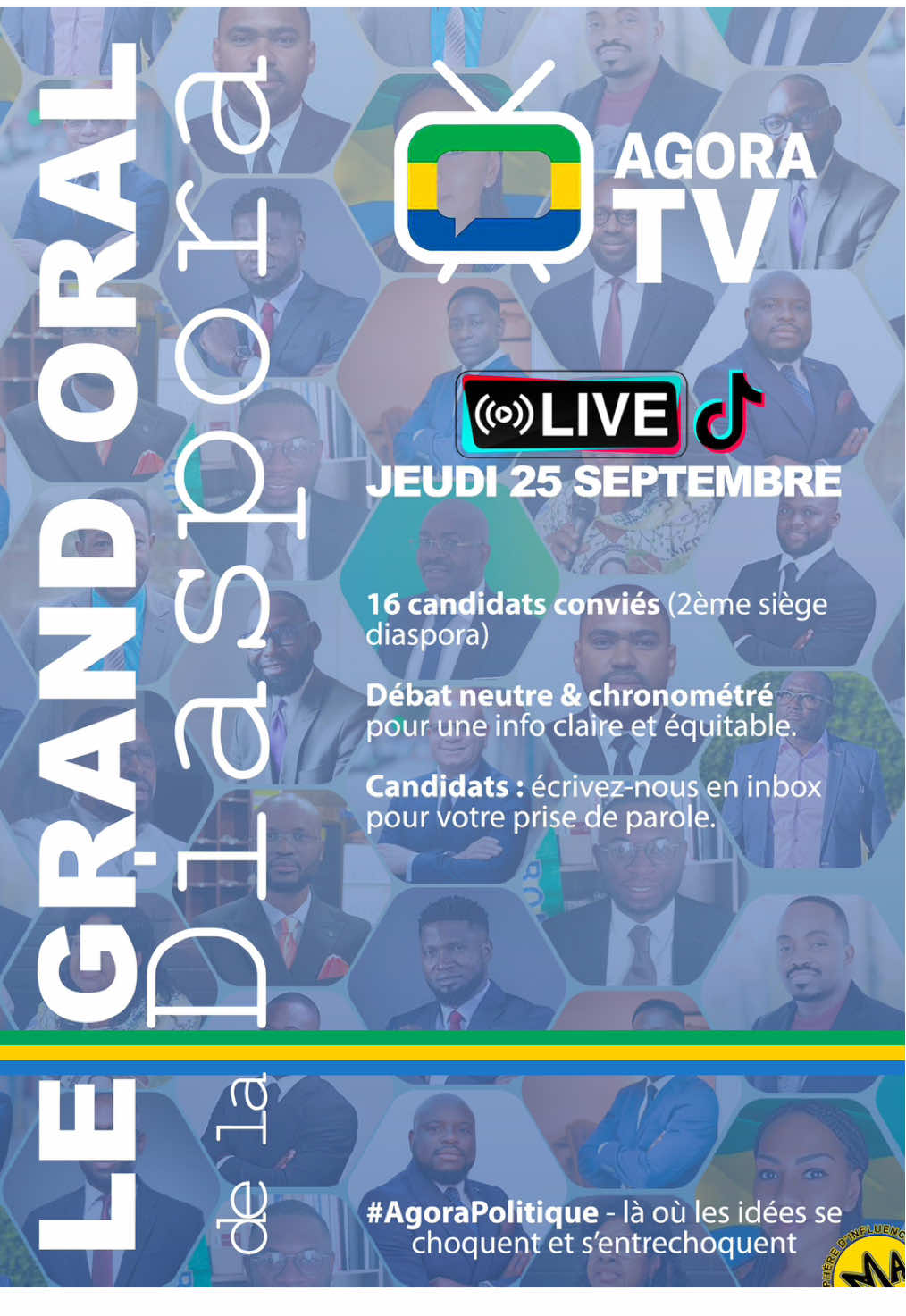 📢 GRAND ORAL DE LA DIASPORA 🇬🇦  Rendez-vous ce soir à 20h pour un débat sur TikTok Live Diaspora Gabonaise @DiasporaGabonaise🇬🇦 !  #gabon #diaspora #debat #tiktokgabon #tiktokafrique 