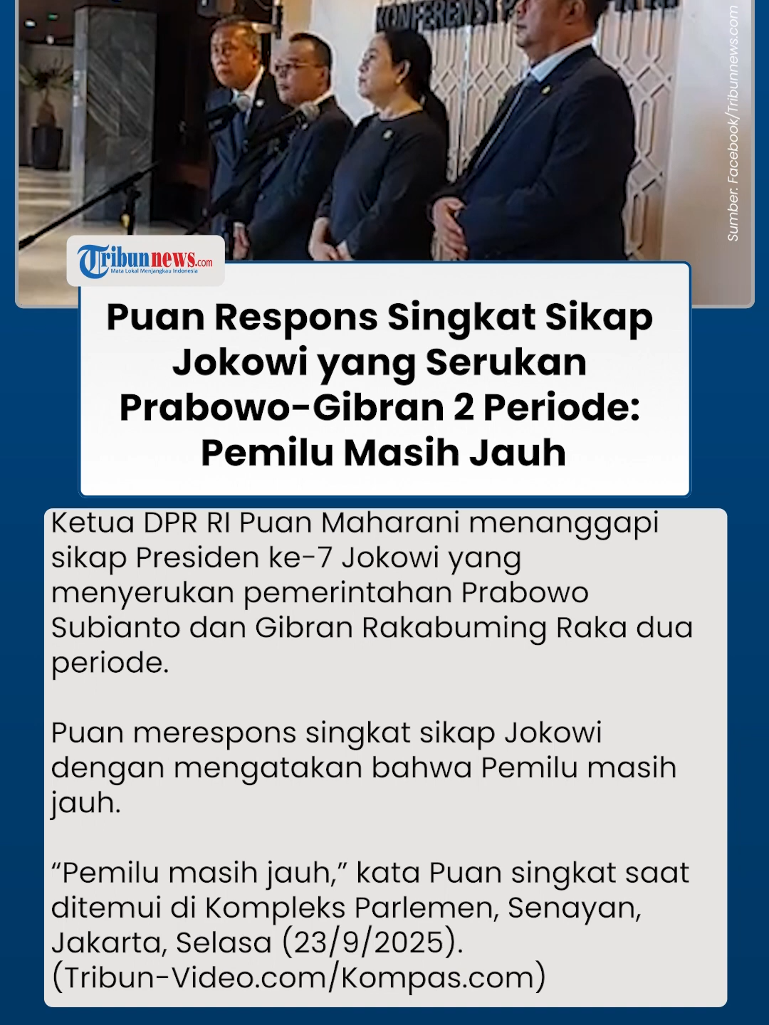 Respons Singkat Puan Tanggapi Sikap Jokowi yang Serukan Prabowo-Gibran 2 Periode Pemilu Masih Jauh #jokowi #prabowogibran #2periode #puanmaharani #beritaterkini