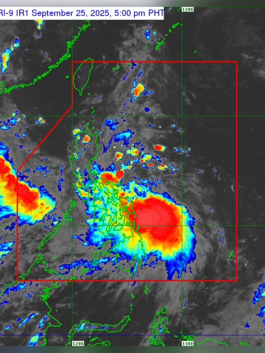 BAGYONG #OPONGPH UPDATE: Ayon sa PAGASA, patuloy na naglalakbay pakanluran ang bagyong Opong at nananatili ang lakas nito habang nasa Philippine Sea. Narito ang latest TROPICAL CYCLONE WIND SIGNALS (TCWS) as of 5:00 PM, 25 September 2025.  🔴SIGNAL NO. 3 [LUZON] Sorsogon and the northern portion of Masbate (Uson, Dimasalang, City of Masbate, Mobo, Palanas, Baleno, Aroroy) including Ticao and Burias Islands [VISAYAS] Northern Samar, the northern portion of Eastern Samar (San Policarpo, Arteche, Jipapad, Oras, Dolores, Maslog, Can-Avid), and the northern portion of Samar (Matuguinao, Calbayog City, San Jose de Buan) 🔴SIGNAL NO. 2 [LUZON] The eastern portion of Batangas (Padre Garcia, Ibaan, Rosario, Taysan, Lobo, San Juan, Batangas City), the southern portion of Quezon (Pitogo, San Andres, Buenavista, Lucena City, San Francisco, Calauag, Pagbilao, Tiaong, Lopez, Catanauan, Mulanay, Guinayangan, Unisan, General Luna, Plaridel, Quezon, San Antonio, Alabat, Candelaria, Lucban, Sampaloc, Padre Burgos, Sariaya, City of Tayabas, Macalelon, Mauban, Dolores, Perez, Agdangan, Gumaca, Atimonan, San Narciso, Tagkawayan), Camarines Norte, Camarines Sur, Albay, Catanduanes, the rest of Masbate, Marinduque, Romblon, and Oriental Mindoro [VISAYAS] The central portion of Eastern Samar (Taft, Sulat, San Julian, City of Borongan, Maydolong), the central portion of Samar  (San Jorge, San Sebastian, Villareal, Zumarraga, Pinabacdao, Almagro, Talalora, Jiabong, Pagsanghan, City of Catbalogan, Motiong, Santo Niño, Tagapul-An, Tarangnan, Calbiga, Daram, Paranas, Hinabangan, Santa Margarita, Gandara), Biliran, and the northwestern portion of Leyte (Calubian) 🔴SIGNAL NO. 1 [LUZON] The central and southern portions of Isabela (Alicia, San Mateo, Aurora, Ramon, Naguilian, Dinapigue, San Guillermo, Luna, City of Cauayan, Echague, Angadanan, Benito Soliven, City of Santiago, Reina Mercedes, San Agustin, San Manuel, Cabatuan, Gamu, San Isidro, Cordon, Jones, Burgos, San Mariano, Palanan), Quirino, Nueva Vizcaya, Ifugao, the southwestern portion of Mountain Province (Bauko, Sabangan, Tadian), Benguet, the southern portion of Ilocos Sur (Sugpon, Alilem), La Union, Pangasinan, Aurora, Nueva Ecija, Tarlac, Zambales, Bataan, Pampanga, Bulacan, Metro Manila, Rizal, Cavite, the rest of Batangas, Laguna, the rest of Quezon, Occidental Mindoro, Cuyo Islands, and Calamian Islands [VISAYAS] The rest of Eastern Samar, the rest of Samar, the rest of Leyte, Southern Leyte, the northern portion of Cebu (Daanbantayan, Medellin, City of Bogo, Tabogon, San Remigio, Borbon, Sogod, Tabuelan, Catmon, Tuburan, Carmen, Danao City, Asturias, Compostela) including Camotes and Bantayan Islands, the northern portion of Negros Occidental (City of Escalante, Toboso, Calatrava, Sagay City, Cadiz City, Manapla, City of Victorias, Enrique B. Magalona, Silay City, City of Talisay), the northern portion of Iloilo (San Dionisio, Batad, Balasan, Estancia, Carles, Sara, Concepcion, Ajuy, Lemery, Barotac Viejo, San Rafael, Banate, Anilao, San Enrique, City of Passi, Bingawan, Calinog, Lambunao, Dueñas, Dingle), Capiz, Aklan, and the northern portion of Antique (Libertad, Pandan, Sebaste, Culasi, Tibiao, Barbaza, Bugasong, Laua-An, Caluya)   [MINDANAO] Siargao Island, Bucas Grande Islands, and Dinagat Islands