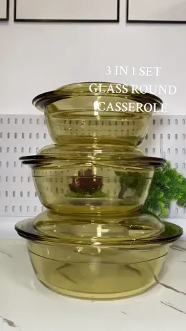 HALA! 3 IN 1 na ! May ganito pala kagandang Vintage Color Glass Round Casserole / Glass Food Keeper with Cover & Handle #glassroundcasserole #vintageglasswares #foodkeeperwithcover #tableware #kitchenware @Locaupin 