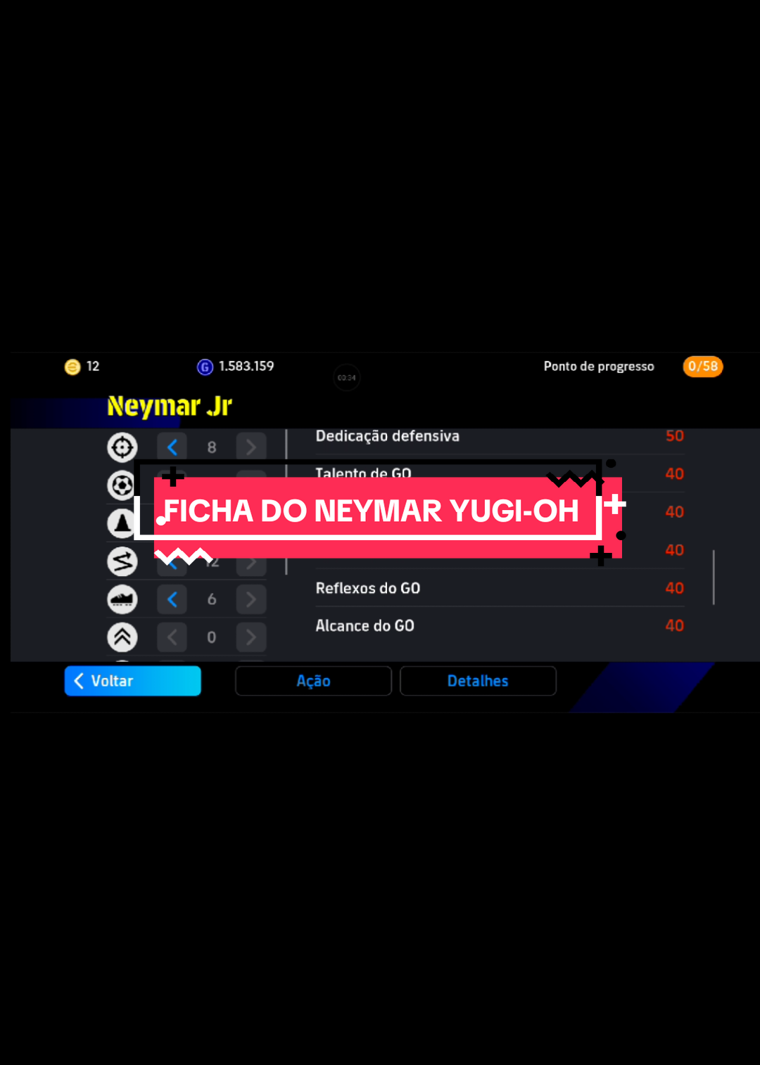 FICHA DO NEY YU-GI-OH #ney #yugioh #efootball 