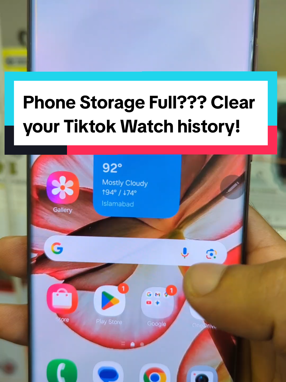Phone Storage Full??? Clear your Tiktok Watch history. Open Tiktok, hit search, type 