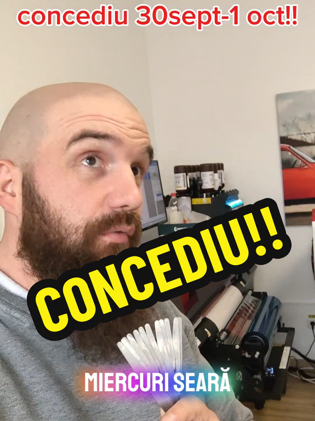 Concediu uuu!! facem o mica pauza de 2 zile, cu ocazia Târgului de la București. așa că în perioada 30 septembrie - 1 octombrie, nu vom oferi servicii de print 😅  #pauza #concediu #seraprint #2025 