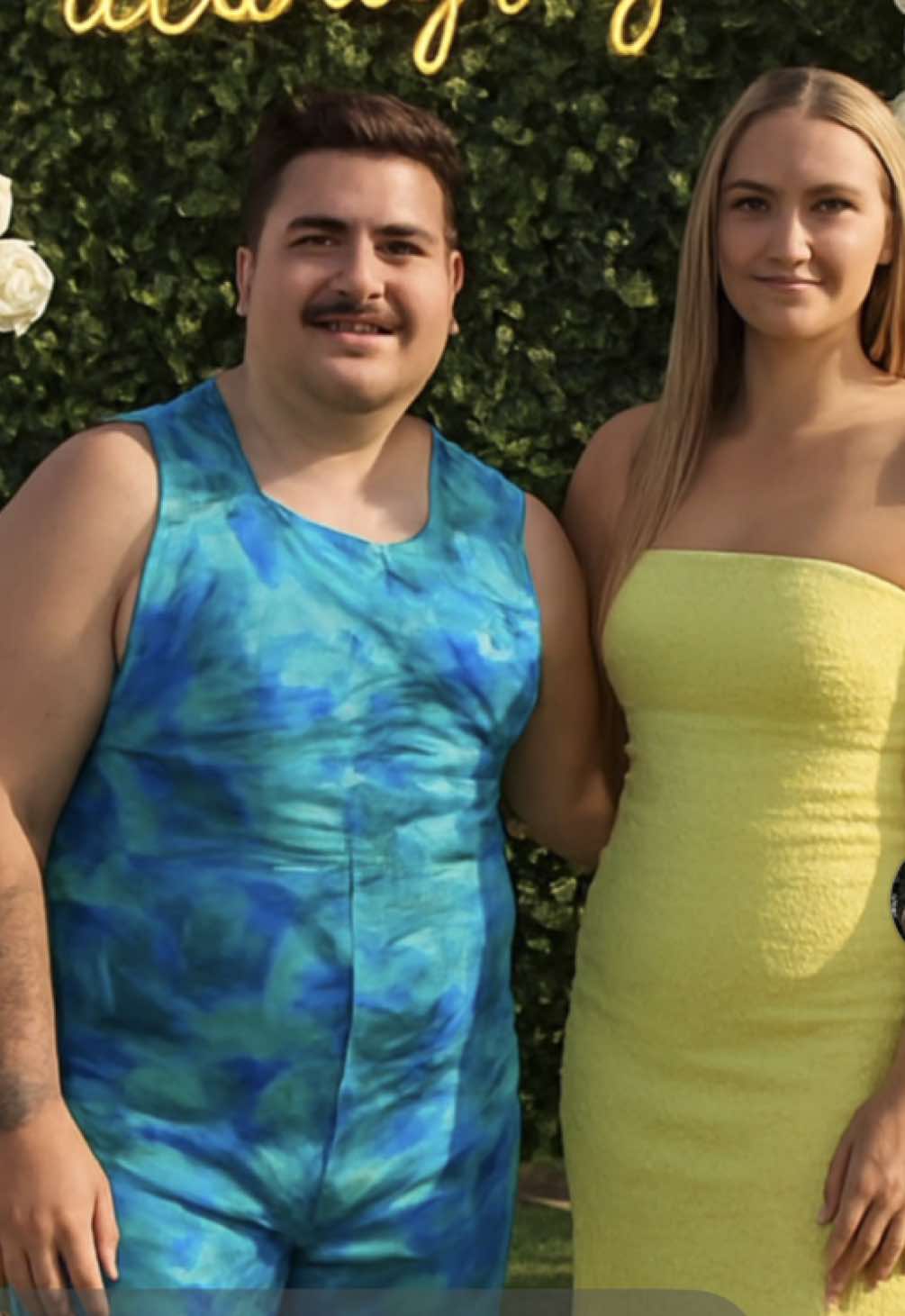 Tried finding an app to open @Shayna Georgia ‘s eyes in our pic. I know next time to not trust chat gpt. But at least you look good in blue @Corey Xuereb 😂 #fyp #foryoupage #chatgpt #aifail 