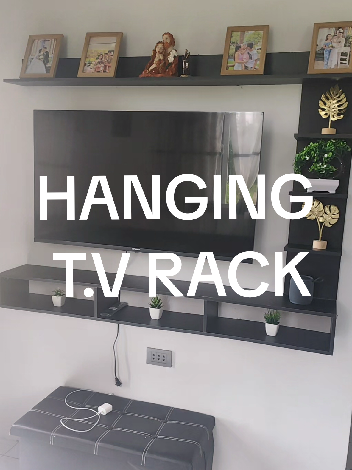 sobrang ganda, mukang yayamin ka dito.  #tvrack #rack #hangingcabinet #cabinet #tvcabinet 