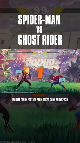 💥NEW #Spiderman vs #Ghostrider Footage in #MarvelTokon.  Looks like they made tagging looser in this new TGS2025 build of the game compared to the closed beta. [SpecialAttacks.com] #Tokon #Marvel       