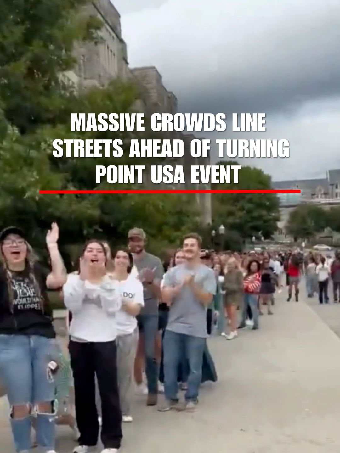 STRONG SUPPORT: Massive crowds lined the streets at Virginia Tech for the second stop of the Turning Point USA tour, following the assassination of Charlie Kirk.