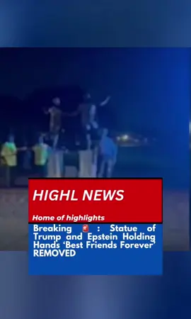 A controversial bronze statue of Donald Trump and Jeffrey Epstein, titled “Best Friends Forever,” was removed from Washington, D.C.’s National Mall early Wednesday morning, just one day after it was covertly installed.  Authorities said the statue was removed on grounds that it was “not compliant with the permit issued.”  The original permit had authorized the display until Sunday evening, but the Department of the Interior claimed discrepancies in dimensions and adherence to rules as justification for its swift removal.  #trump #epstein #statueremoval #viralnews #highlnews 