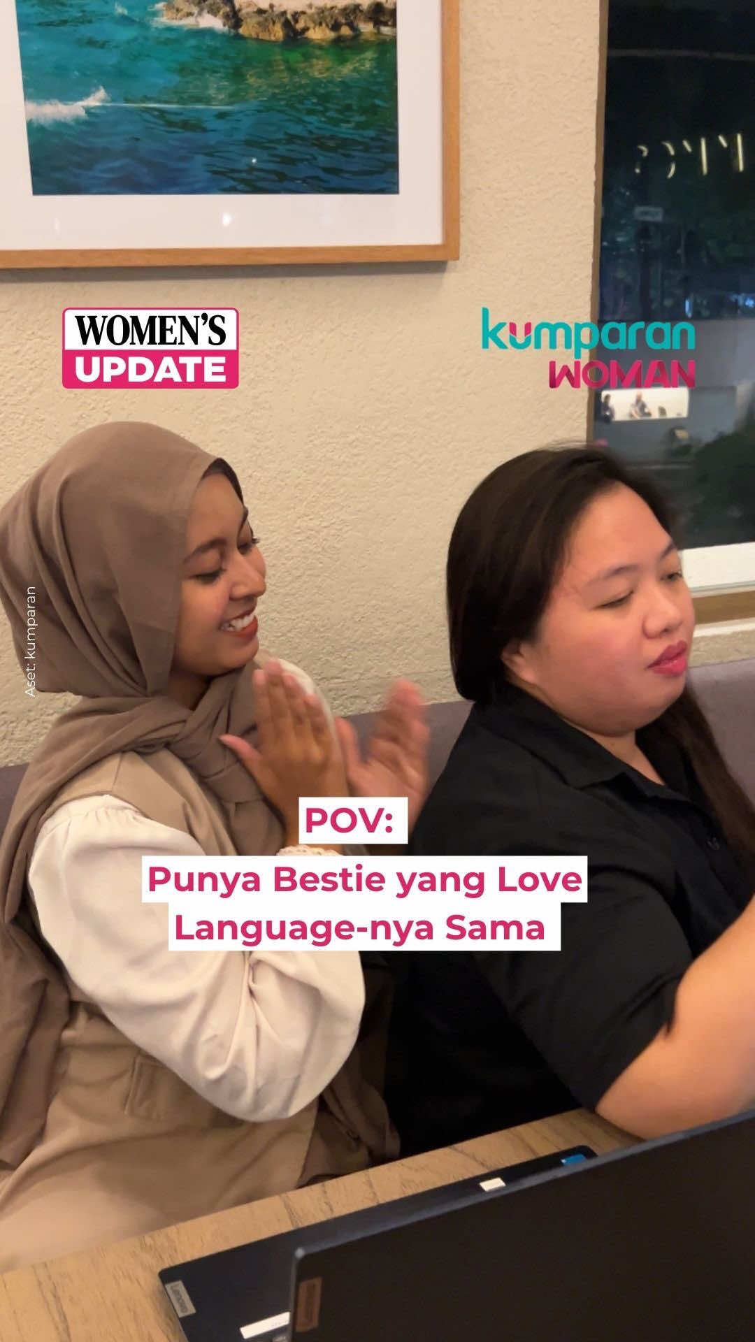 Punya bestie yang love language-nya sama is another level of happiness. Bener nggak nih, Ladies? Coba tag temen pijet kamu di kantor👉 Aset: kumparan  #womensupdate #update #woman #svf #lovelanguage  