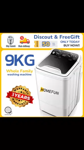 Check out HOMEFUN 9KG Washing Machine Fully Automatic MINI Washing Machine with Dryer Stainless Steel #miniwashingmachine  #washing  #homefun