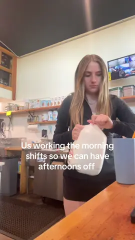 Mornings are not for the weak 😆 #baristalife #shebrewscoffeemontana #fypシツ #coffeeshop @Kiera skocilich <3 