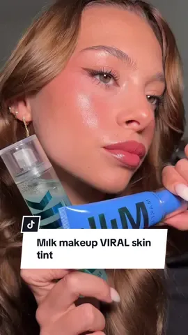 Trying the viral milk makeup duo; hydro grip gel skin tint and hydro grip set and refresh mist @milkmakeup @CXS #milkmakeup #skintint #skintintreview #viralmakeup #communityxseen 