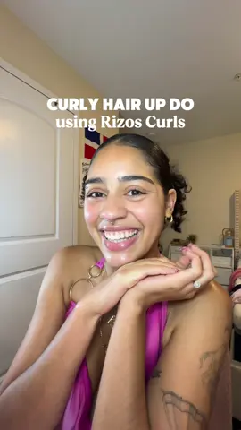 Curly hair up do using @Rizos Curls! Stylers are 30% OFF at @Ulta Beauty so perfect time to restock or try new items! 👩🏻‍🦱💘 (until October 4th) what ya think? I did call my best friend for help crying crashing out about this hairstyle LMAO  #rizoscurls #ultabeauty #type3hair #3bcurls #curlyhairstyles #curlyhairupdo #curlyhairinspo #rizoscollective #rizosambassador #latinacontentcreator  Curly hair up do Curly hair hairstyles (no braiding)