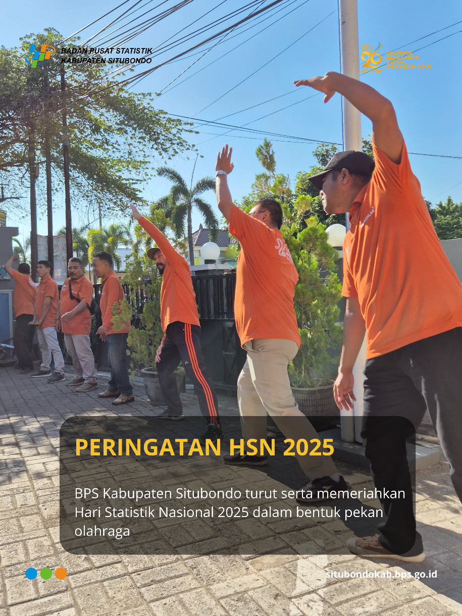 [19092025] Peringatan HSN 2025 BPS Kabupaten Situbondo turut serta dalam memperingati Hari Statistik Nasional ke-26 di Tahun 2025 ini dalam bentuk pekan olahraga. Di minggu pertama, BPS Kabupaten Situbondo mengadakan senam sehat, serta lomba-lomba seperti makan pisang dan merias pasangan. HSN2025 - Statistik Berfampak untuk Indonesia Maju #HSN2025  #bpsjatim  #bpskabsitubondo  #bps  #se2026 