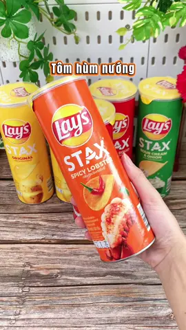 Lay's combo gồm 6 hộp mix 4 vị tự nhiên, tôm hùm nướng, mực sốt cay, kem chua hành bạn thích vị nào hơn 🦑🦞🌶🥔🥔🥔 #lays #snack #snacks #snacklays #laysstax 